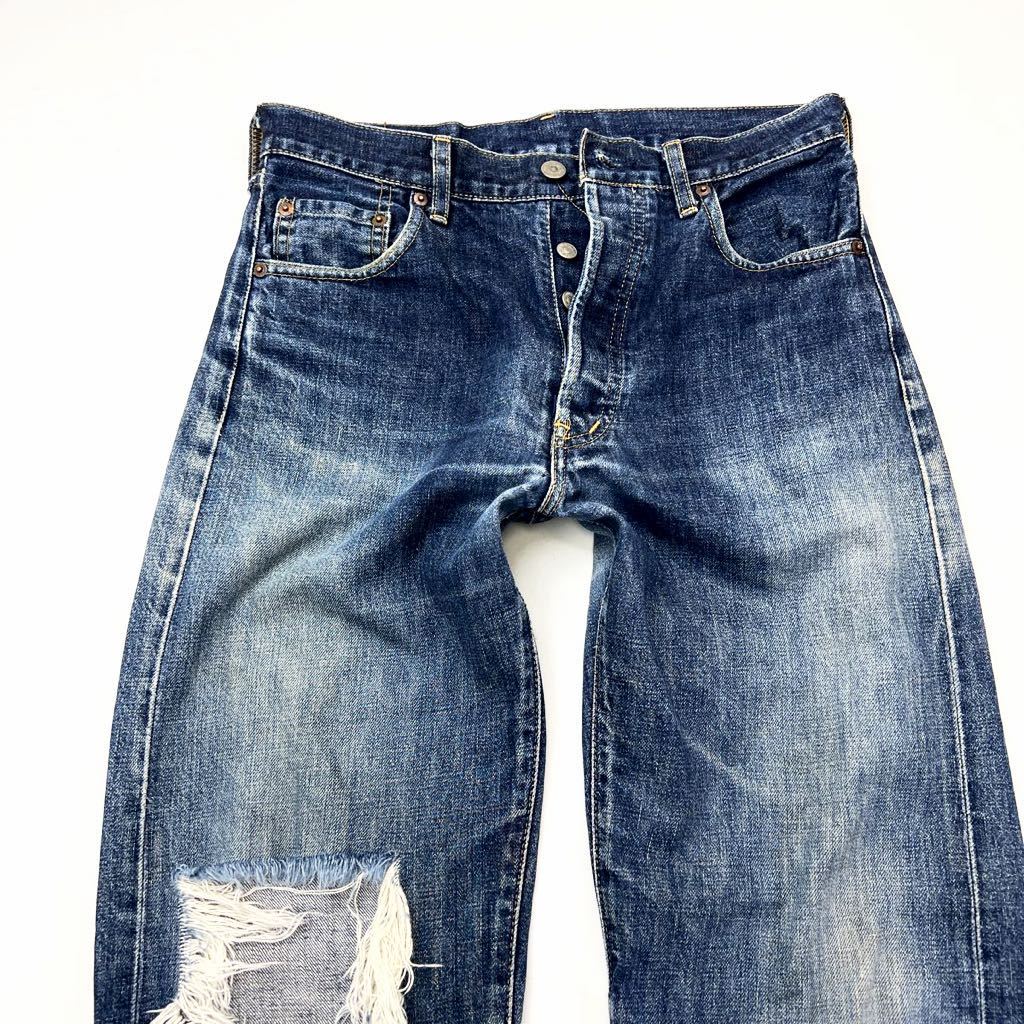 リーバイス ☆ LEVIS 503B ハードな味◎ デニムパンツ ブルー ジーンズ W31 ゆるだぼ アメカジ グランジ ストリート 古着MIX Y2K■Ja5791_画像4