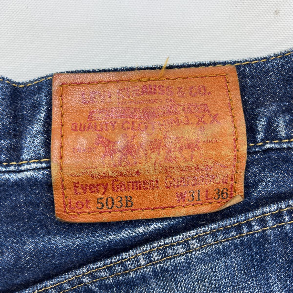 リーバイス ☆ LEVIS 503B ハードな味◎ デニムパンツ ブルー ジーンズ W31 ゆるだぼ アメカジ グランジ ストリート 古着MIX Y2K■Ja5791_画像8