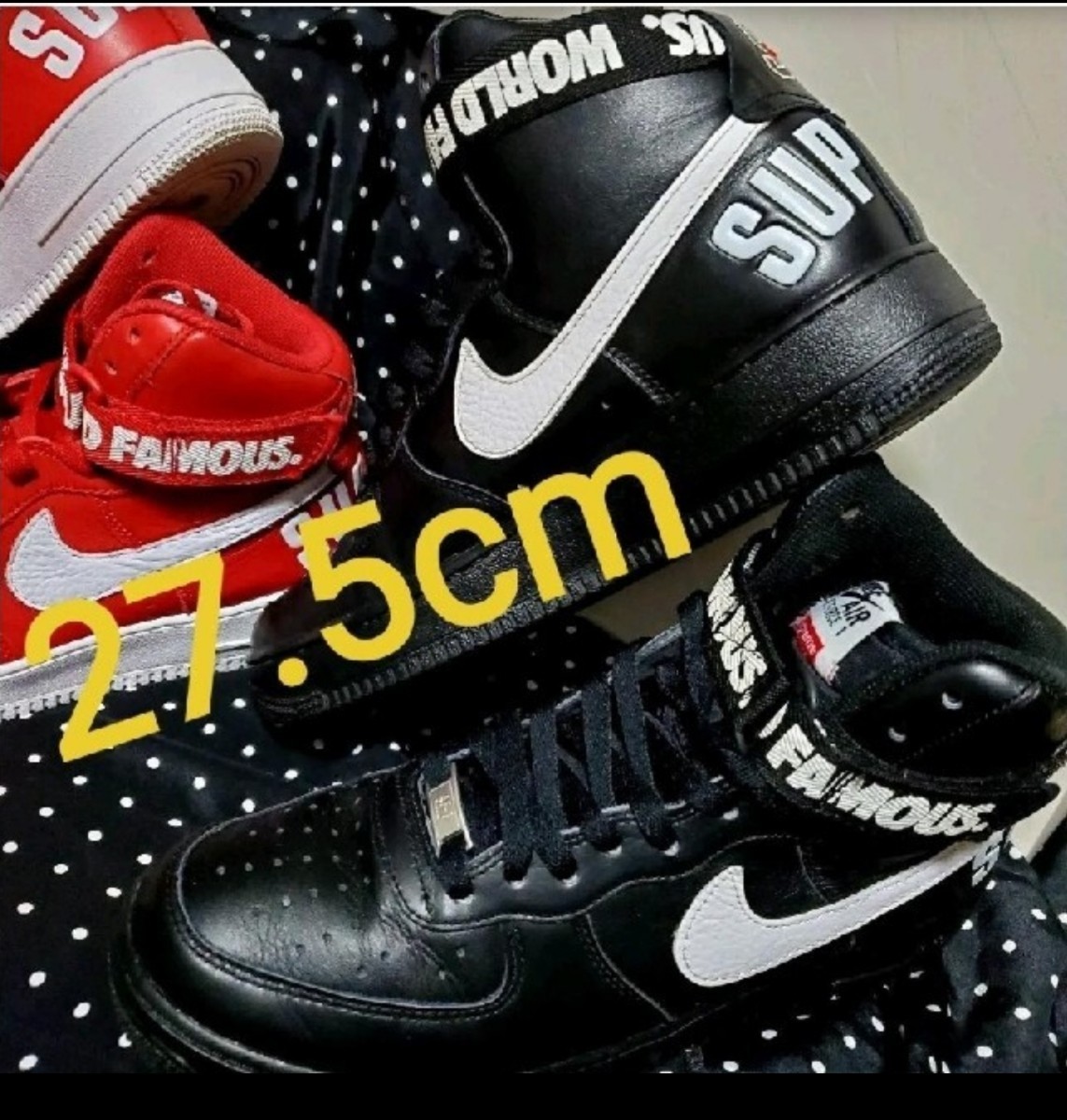 セット】Supreme Nike Air Force 1 High Supreme SP シュプリーム ナイキ エアフォース1 ハイ 赤 レッド 黒  ブラック US9.5 27.5cm 2014(27.5cm)｜売買されたオークション情報、Yahoo!オークション(旧ヤフオク!)  の商品情報をアーカイブ公開 - オークファン（aucfan.com）