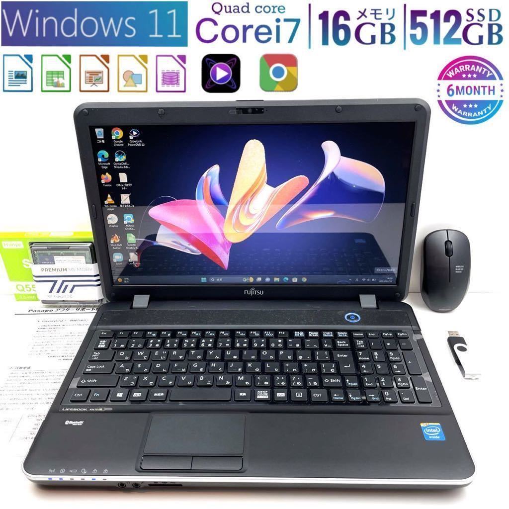 美品☆Core i7/バッテリー良好/メモリ16GB/3630QM/SSD512GB◇Windows11