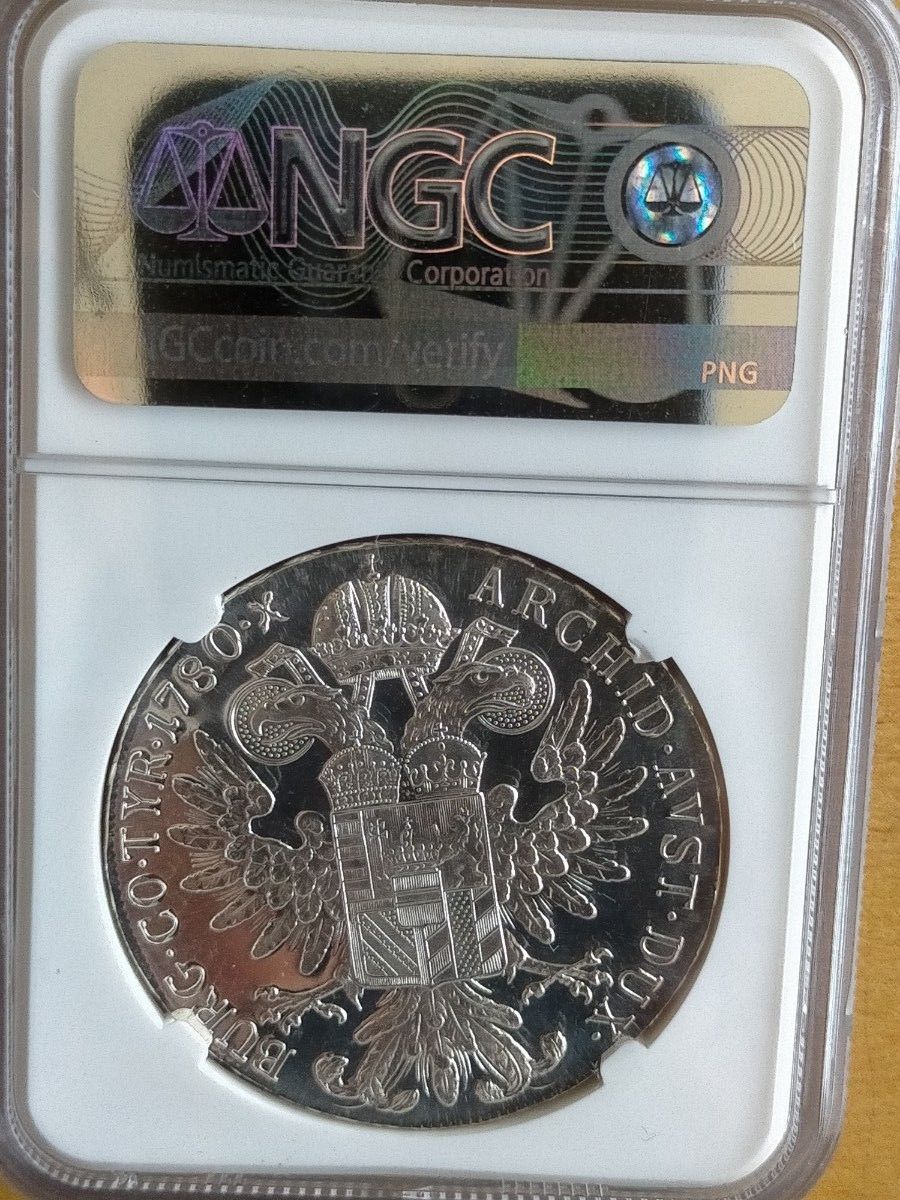 【高鑑定】1780年 オーストリア マリア テレジア ターラー 銀貨 NGC PF68 CAMEO アンティーク コイン