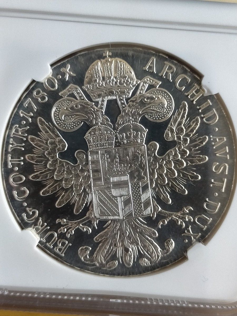 【高鑑定】1780年 オーストリア マリア テレジア ターラー 銀貨 NGC PF68 CAMEO アンティーク コイン