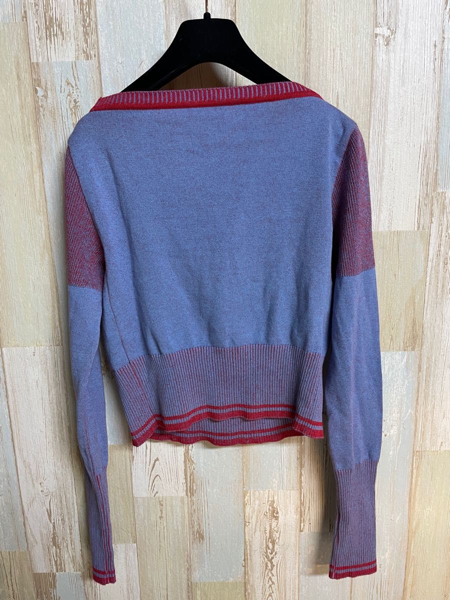 美品】Vivienne Westwood ハートニット 長袖 オーブ刺繍 麻混 美品】Vivienne Westwood ハートニット 長袖 オーブ刺繍 麻混