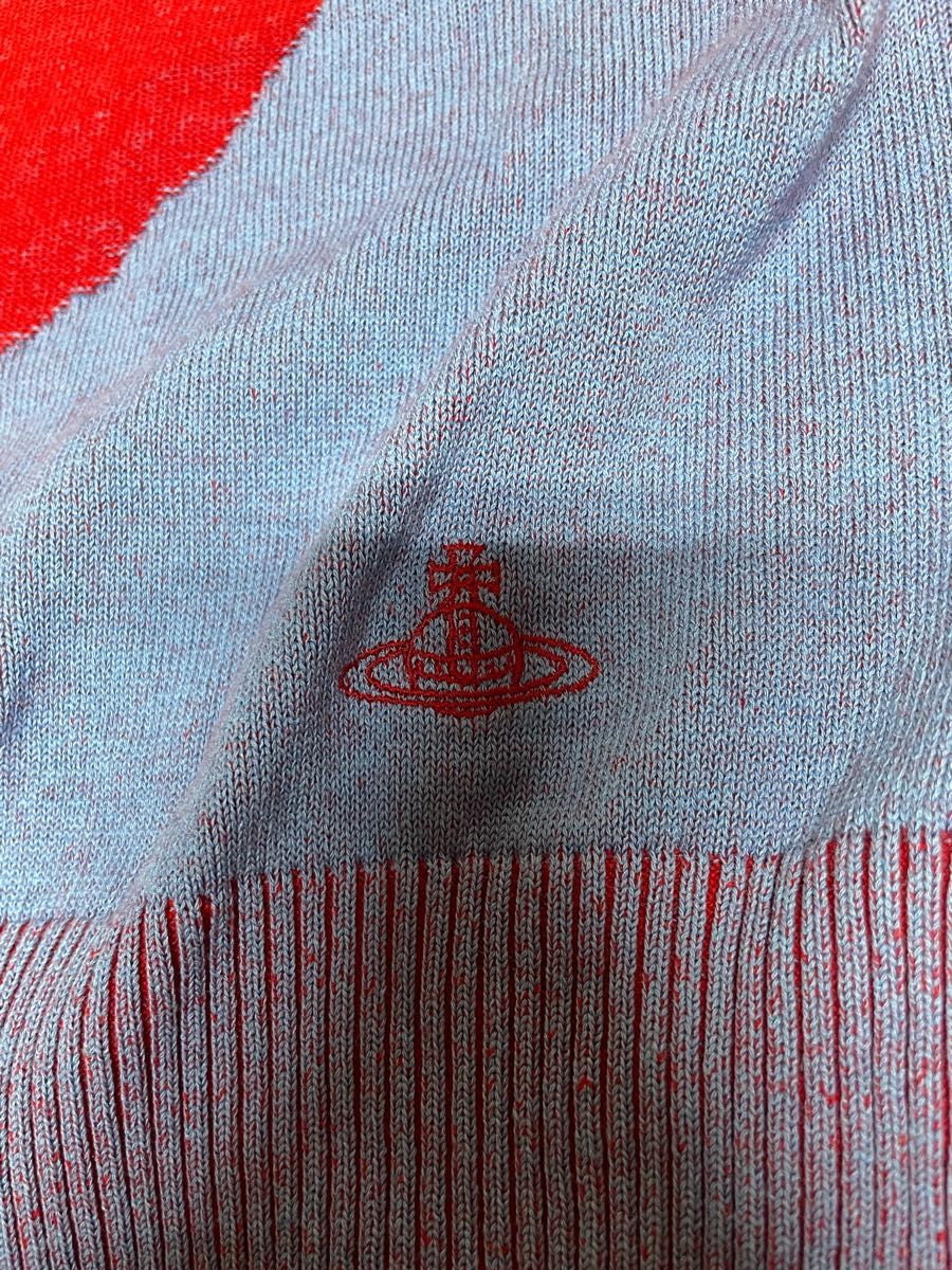 美品】Vivienne Westwood ハートニット 長袖 オーブ刺繍 麻混 美品】Vivienne Westwood ハートニット 長袖 オーブ刺繍 麻混