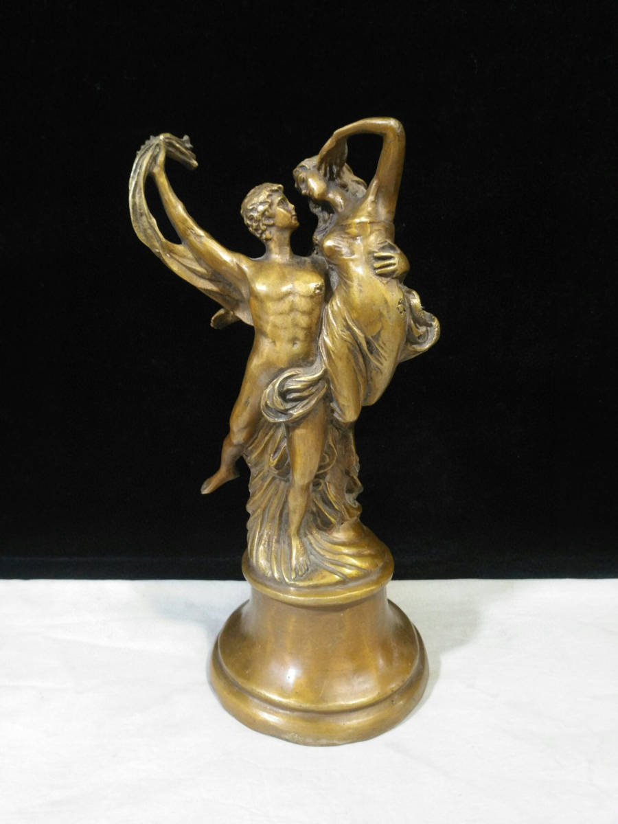 『館蔵珍品 銅製 塗金 亞當夏娃像』置物 賞物 貴重物品 収蔵品 中国古美術