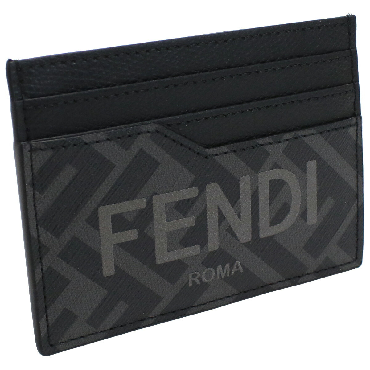 世界的に ブランド カードケース FENDI フェンディ ロゴ ブラック