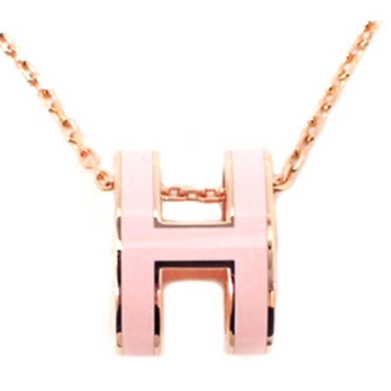 HERMESエルメス・ポップHネックレス・ROSE DRAGEE PINKGOLD H147991 FO85