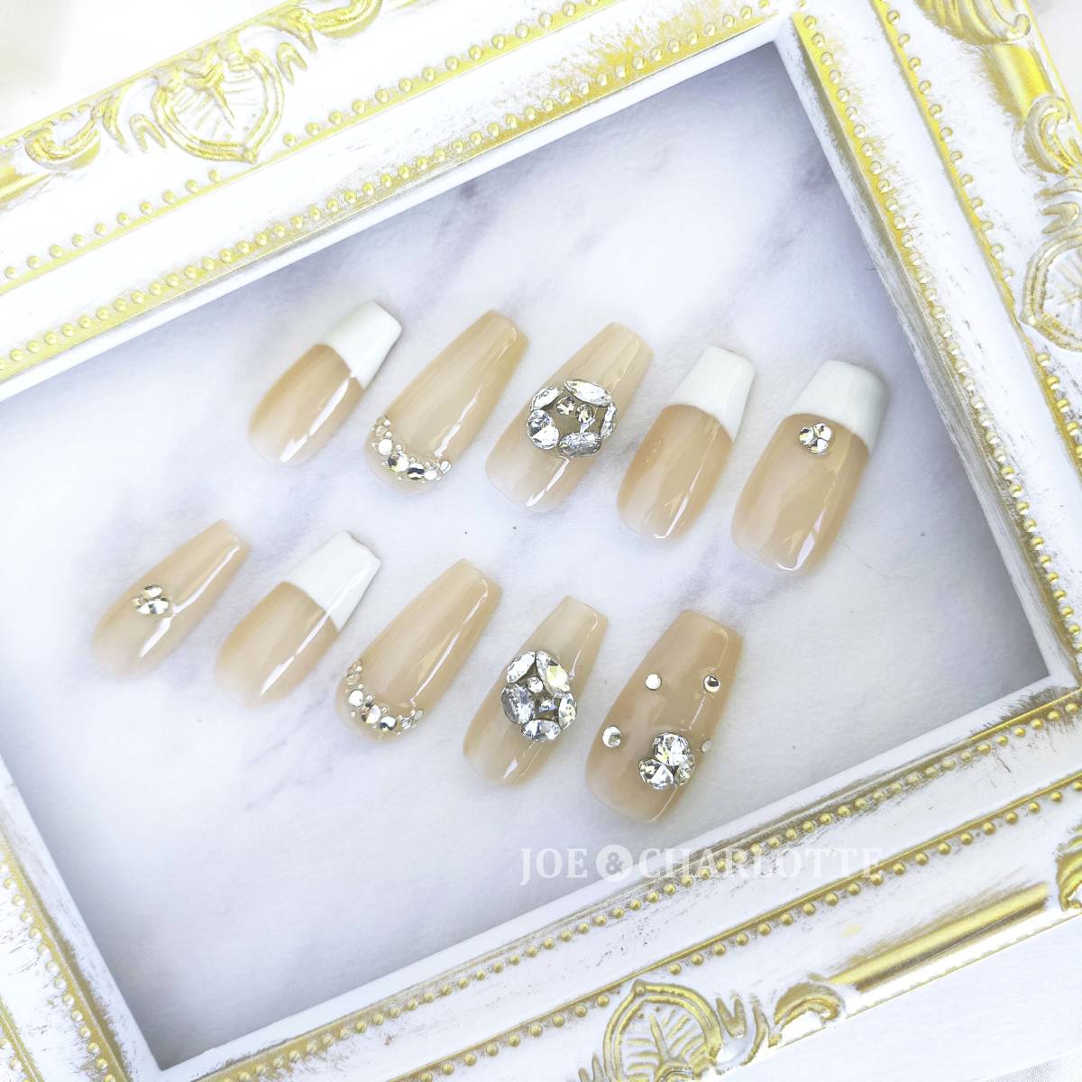 No.99 S gel artificial nails biju- small French beige adult pretty S