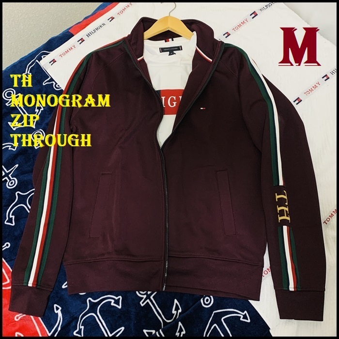 TH MONOGRAM ZIP THROUGH　ジップアップスウェット ボルドー　Mサイズ　  #ng