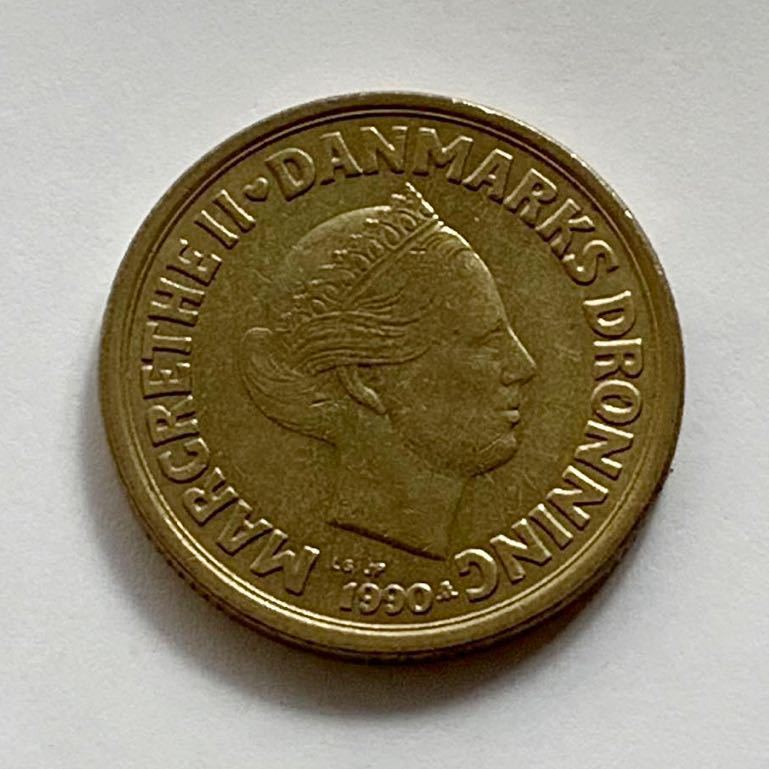 【希少品セール】デンマーク ハートデザイン 20クローネ硬貨 1990年 1枚_画像1