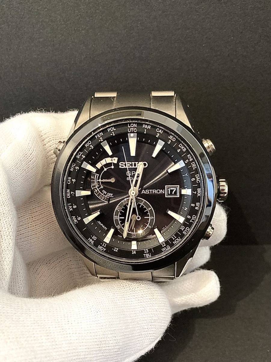 動作品 SEIKO セイコー アストロン ASTRON SBXA003 7X52-0AA0 腕時計 GPS電波ソーラー ブラック ブライト チタン