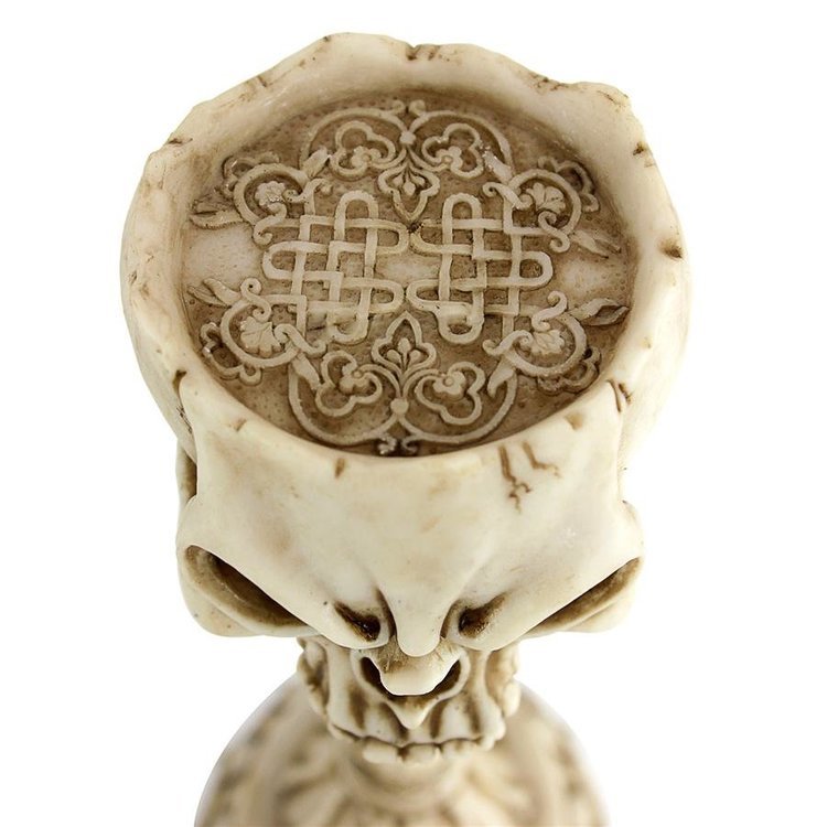 スカルダガリー 頭蓋骨が頭になった、ローソク立て彫像 アート彫刻 装飾置物 ゴシック 死者の日 プレゼント 贈り物(輸入品_画像4