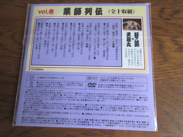 DVD　ブルボン oh!相撲列伝 　業師列伝　Vol.壱_画像2