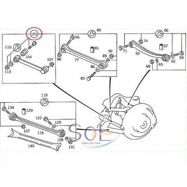 ベンツ W124 W210 リア タイロッド 左右共通 E220 E230 E240 E280 E300 E320 E430 E500 E55 2103502153 出荷締切18時_画像2