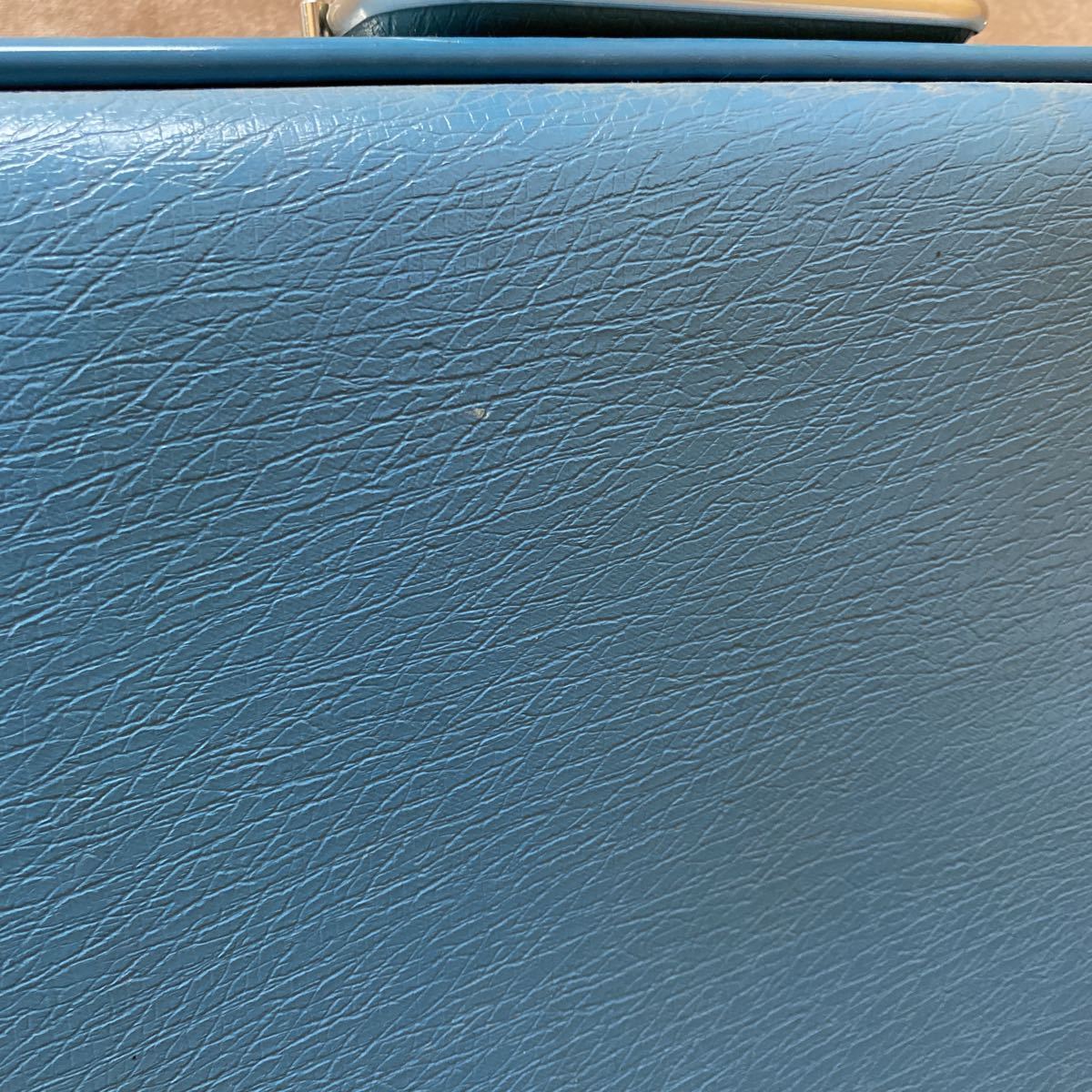 Seio レトロ トランクケース 青 ブルー 鍵なし 現状品 旅行鞄 約35×43×14cm 飾り オブジェ エモい 飾り 雑貨 奈良発 直接引き取り可_画像7