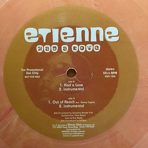 Etienne / Had A Love cw Out Of Reach [Props Recordings PRPS 1005] カラー盤 _画像4