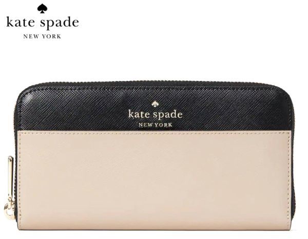 新品 Kate Spadeケイトスペード レザー 長財布 ステイシー ベージュマルチ レディース WLR00120(129) 093