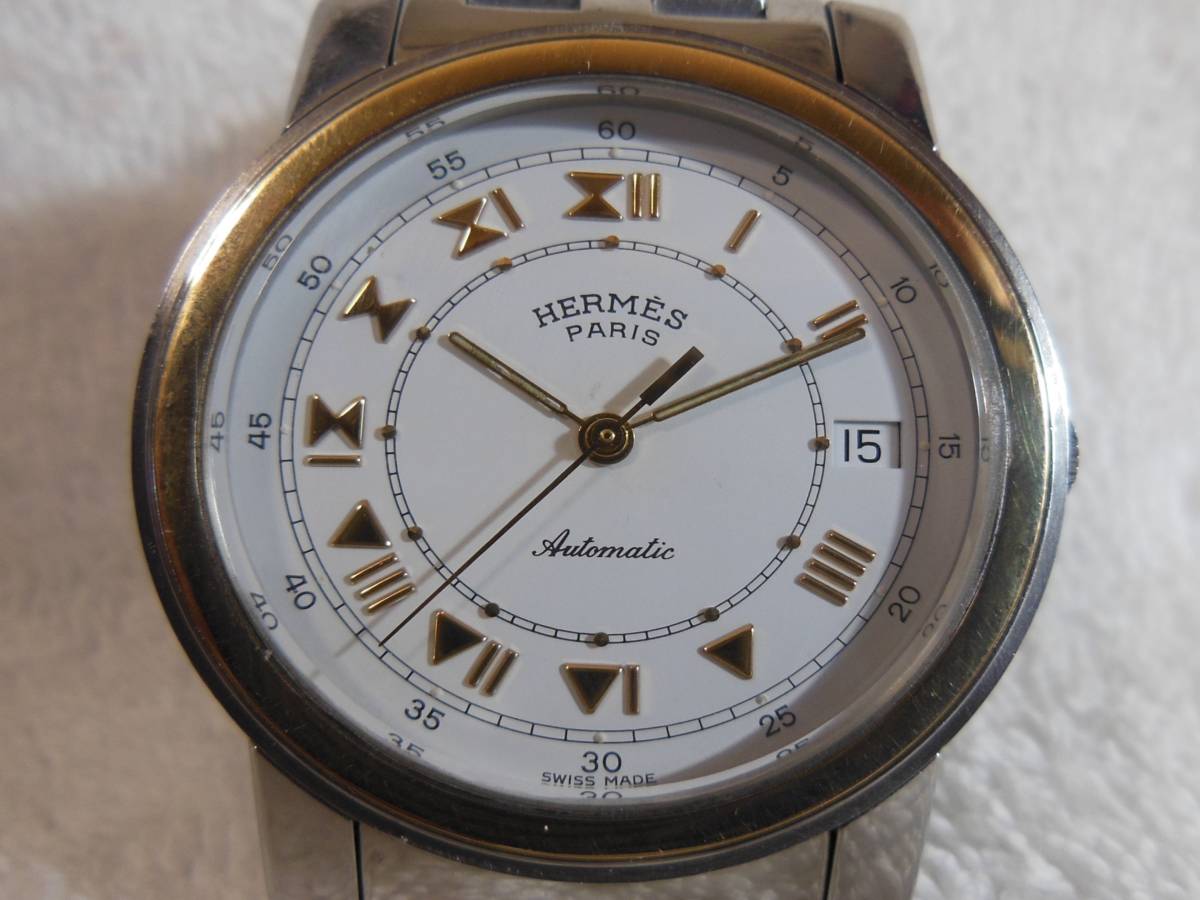 稼働中・スイス製・美品・エルメス クリッパーメンズ自動巻き時計・OH済み・HERMES horloger の画像2