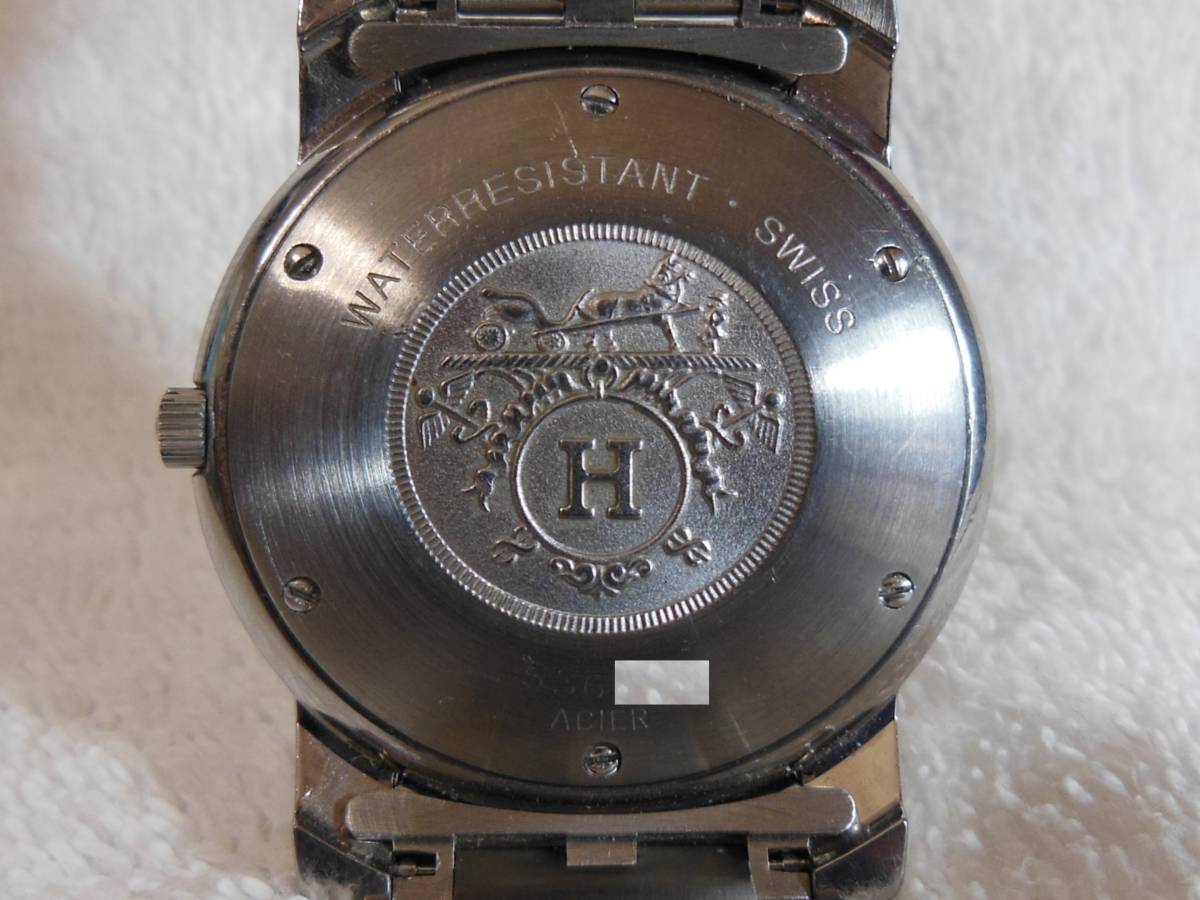 稼働中・スイス製・美品・エルメス クリッパーメンズ自動巻き時計・OH済み・HERMES horloger の画像8