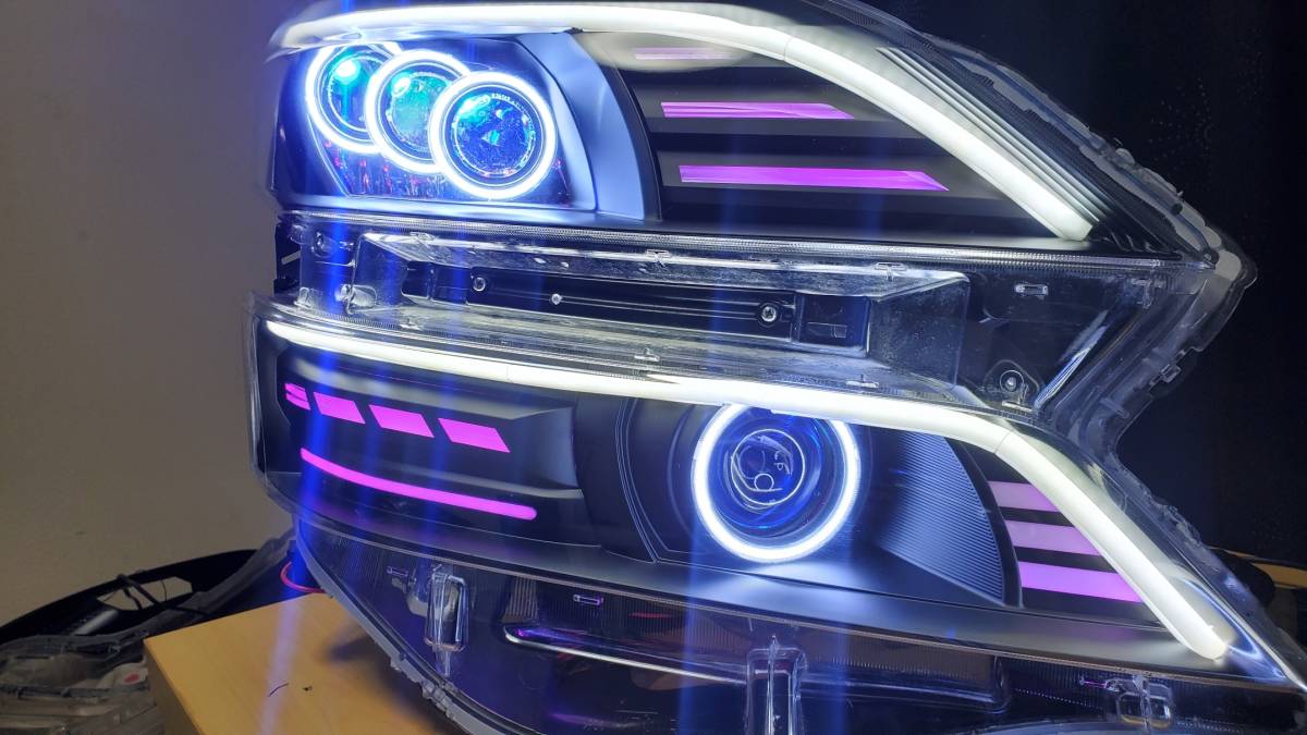 ヴェルファイア COBイカリング　★youtube動画有り★　RGB　LED　アクリル加工 シーケンシャルウインカー ブルーアイ_画像2