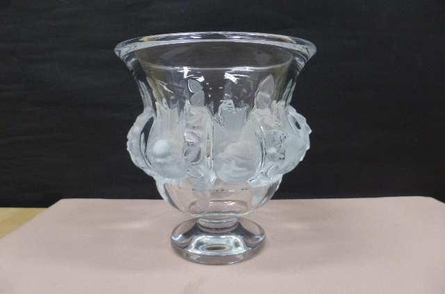 * не использовался хранение товар *lalik crystal LALIQUE crystal стекло Dan Pierre DAMPIERRE цветок основа ваза ваза для цветов маленькая птица 12.5cm