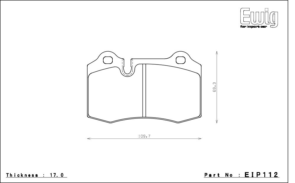 エンドレス ブレーキパッド Ewig CC38(ME22) フロント アルファロメオ スパイダー 3.0/3.2 V6 24V 916S1B 916SXB 01/9～06/9 brembo_画像2