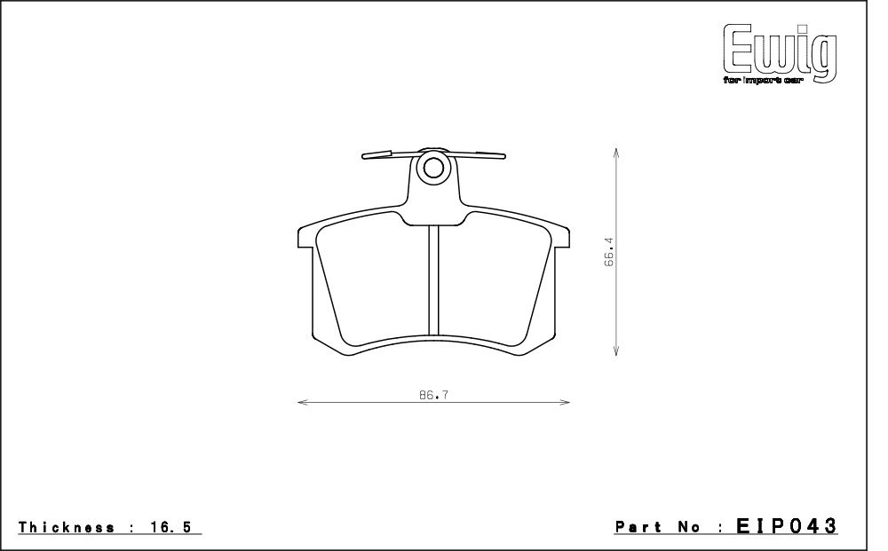 エンドレス ブレーキパッド Ewig W-003 リア アウディ V8 3.6 44PT 88～94_画像2