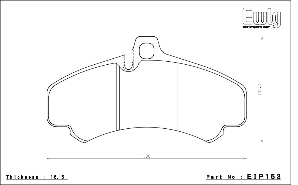 エンドレス ブレーキパッド Ewig W-003 フロント ポルシェ 911 (997) 3.6 GT3 RS 07/8～ PCCB装着車を除く_画像2