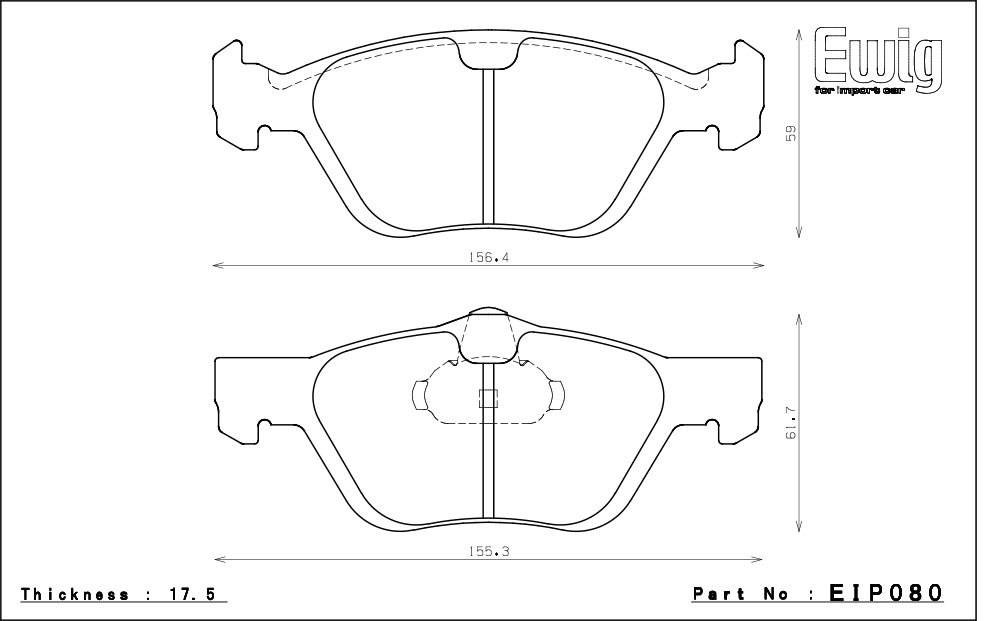 エンドレス ブレーキパッド Ewig CC33(S55G) 前後セット アルファロメオ 156 スポーツワゴン 2.5 V6 Q-SYSTEM 932B1 01/1～02/8_画像2