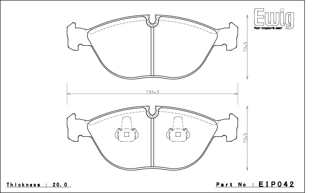 エンドレス ブレーキパッド Ewig SSM PLUS 前後セット メルセデスベンツ W208 CLK55 AMG 00/1～_画像2