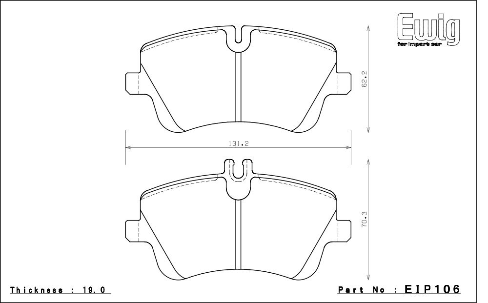 エンドレス ブレーキパッド Ewig CC33(S55G) 前後セット メルセデスベンツ W203 C200コンプレッサーステーションワゴン 203242 203245_画像2