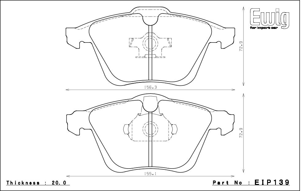 エンドレス ブレーキパッド Ewig W-003 前後セット プジョー RCZ R 1.6 T7R5F08 10/7～ MT 270PS_画像2