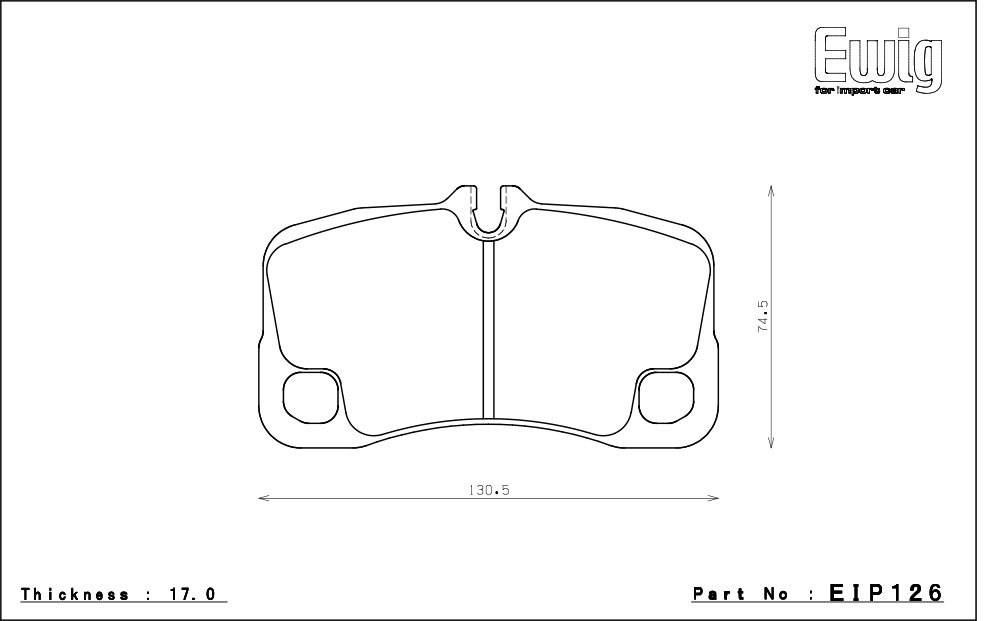 エンドレス ブレーキパッド Ewig SSM PLUS リア ポルシェ 911 (997) 3.6 GT3 RS 07/8～ PCCB装着車を除く_画像2