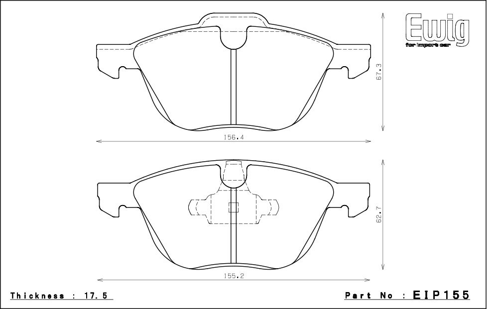 エンドレス ブレーキパッド Ewig CC35 type-E(N84M) 前後セット ボルボ V50 2.4/2.4i/T-5/T-5 AWD MB5244 MB5254 MB5254A 04/5～07/8_画像2