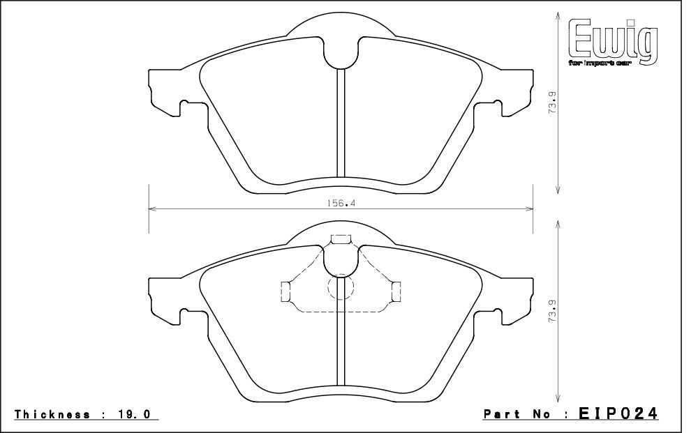 エンドレス ブレーキパッド Ewig MX72 フロント フォルクスワーゲン ゴルフ3/ヴェント 2.0 GTI/GTI 16V 1HABF 97～99_画像2