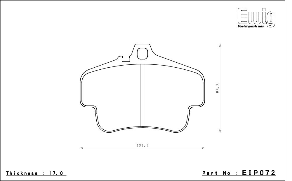 エンドレス ブレーキパッド Ewig SSM PLUS フロント ポルシェ 911 (996) 3.4/3.6 カレラ/カレラ 4 99666 98/2～の画像2