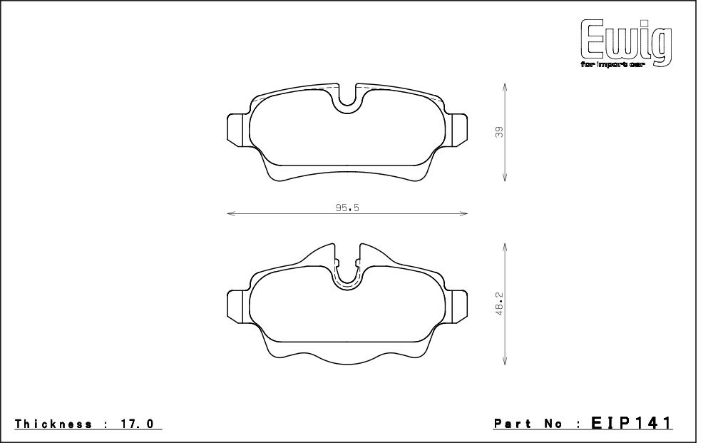 エンドレス ブレーキパッド Ewig NEW TYPE R リア BMW ミニ R56 クーパーS MF16S SV16 07/2～_画像2