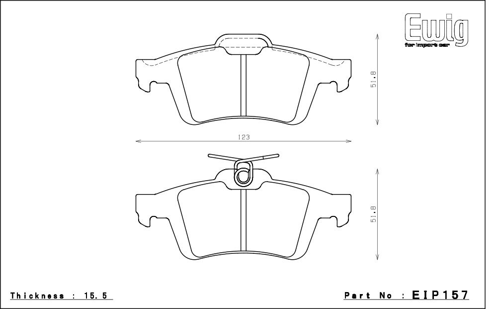 エンドレス ブレーキパッド Ewig CC33(S55G) リア ボルボ S40 2.4i SE/2.4Aktiv/2.5 T-5 AWD MB5244 MB5254A 07/9～09/2_画像2