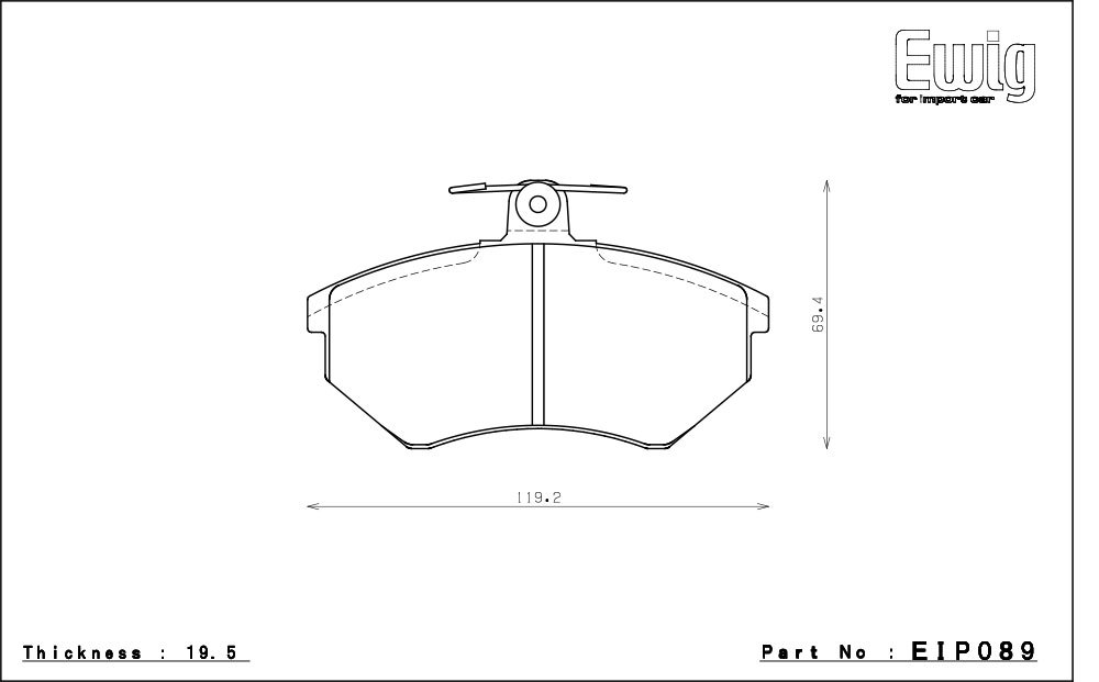 エンドレス ブレーキパッド Ewig CC33(S55G) 前後セット フォルクスワーゲン ゴルフ3/ヴェント 2.0 GLI 1H2E/ADY/AGG 1E2EK/ADYK/AGG_画像2