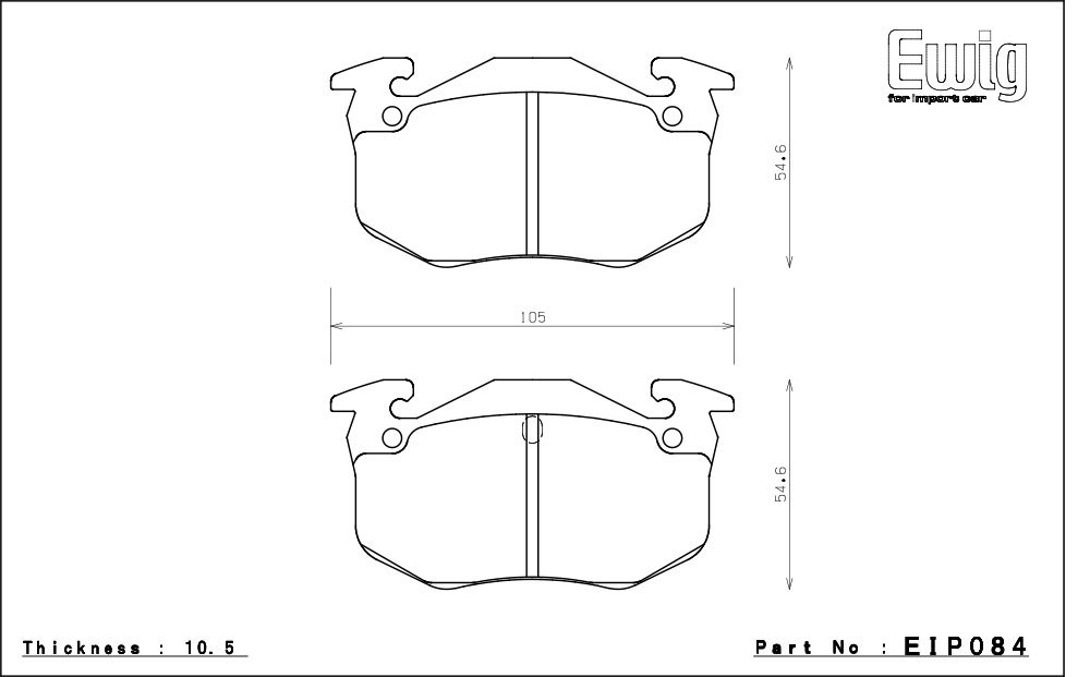 エンドレス ブレーキパッド Ewig MX72 PLUS リア プジョー 306 2.0 (N5) 1.8/2.0 N5-M/A/XT/SI/C/BR 1997/1/10 ate_画像2