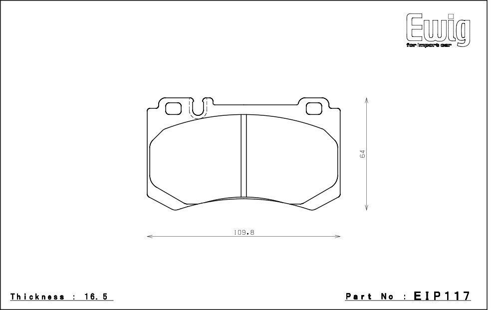 エンドレス ブレーキパッド Ewig CC35 type-E(N84M) リア メルセデスベンツ W211 E55 AMG ステーションワゴン 211276 04/7～_画像2