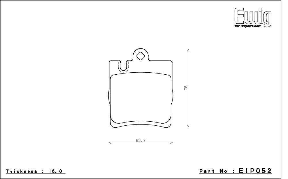 エンドレス ブレーキパッド Ewig W-003 前後セット メルセデスベンツ W203 C180コンプレッサースポーツパッケージ 203046 02/9～07/6_画像3