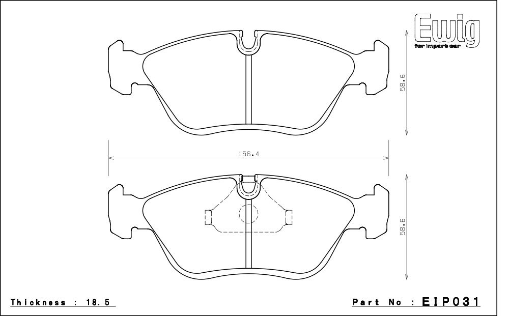 エンドレス ブレーキパッド Ewig CC35 type-E(N84M) 前後セット ボルボ V70 R AWD 8B5234AW 97～00_画像2