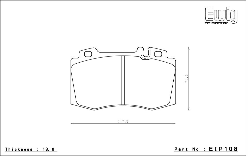 エンドレス ブレーキパッド Ewig CC43(N35S) 前後セット メルセデスベンツ W220 S55 AMG 220073 01/6～02/10_画像2