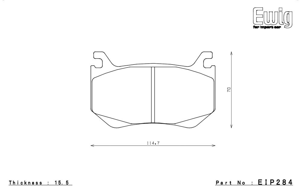 エンドレス ブレーキパッド Ewig CC35 type-E(N84M) リア アルファロメオ ジュリア クアドリフォリオ 95229 17/10～ 鋳鉄ローター_画像2