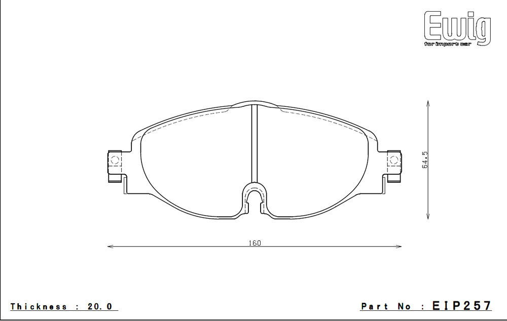 エンドレス ブレーキパッド Ewig CC40(ME20) フロント フォルクスワーゲン ゴルフ7 GTI AUCHH 13/10～_画像2