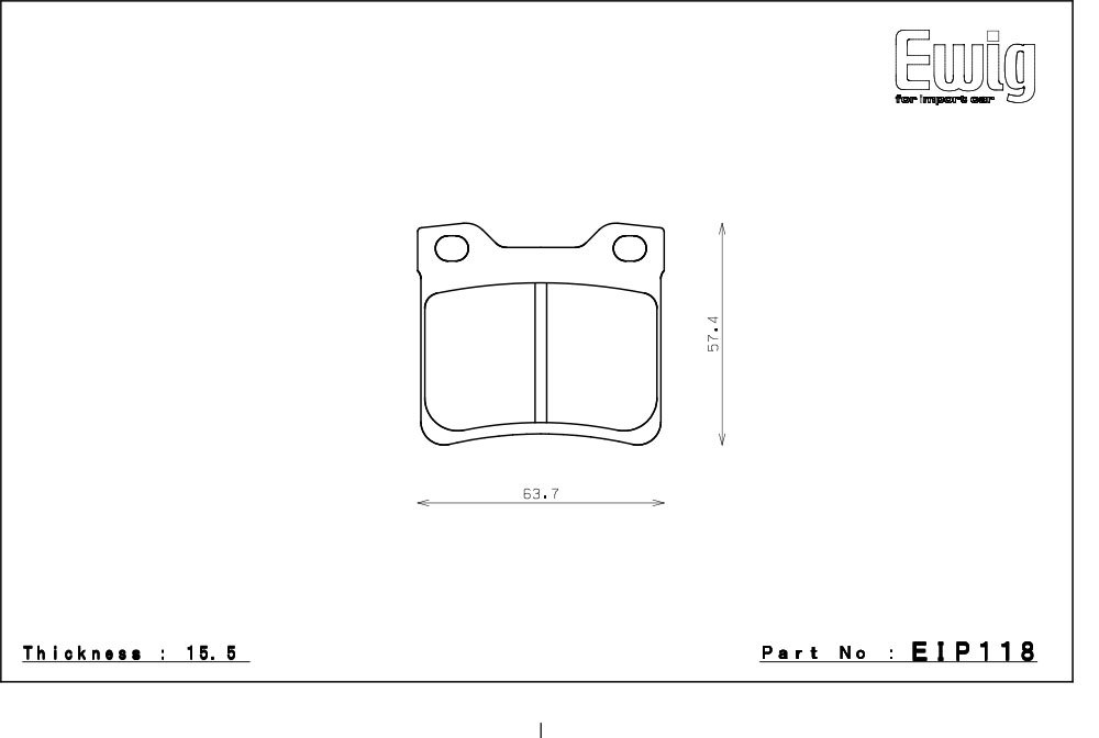エンドレス ブレーキパッド Ewig CC43(N35S) リア プジョー 406 2.9 V6 クーペ D9CPV 00/5～_画像2
