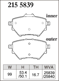 DIXCEL Dixcel brake pad premium type rear Peugeot 308 hatchback T9YH01 H30.12~R4.3 turbo 1.5L diesel 