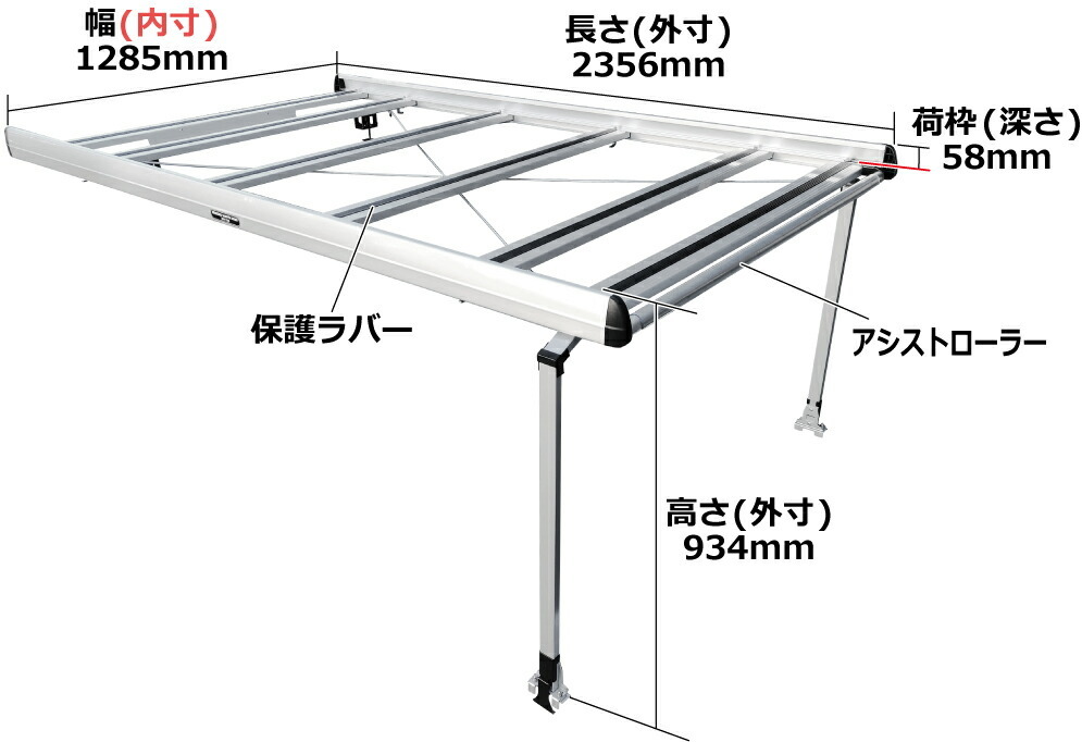 ロッキープラス 荷台ハイキャリア RW-Tシリーズ RW-T20 ピクシス S500U.S510U 2014.09～ 標準ボディ(標準ルーフ) 個人宅不可_画像4