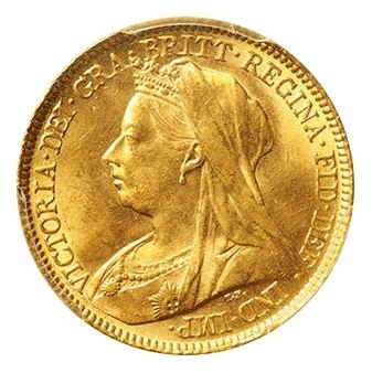 GREAT BRITAIN ヴィクトリア　Victoria (1837-1901) 1/2ソボレン金貨 #125891